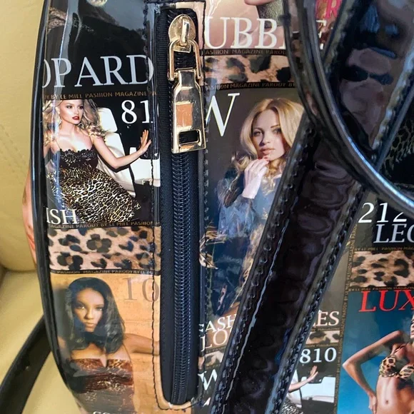 Animal  print pattern leather backpack - Picture 6 of 8